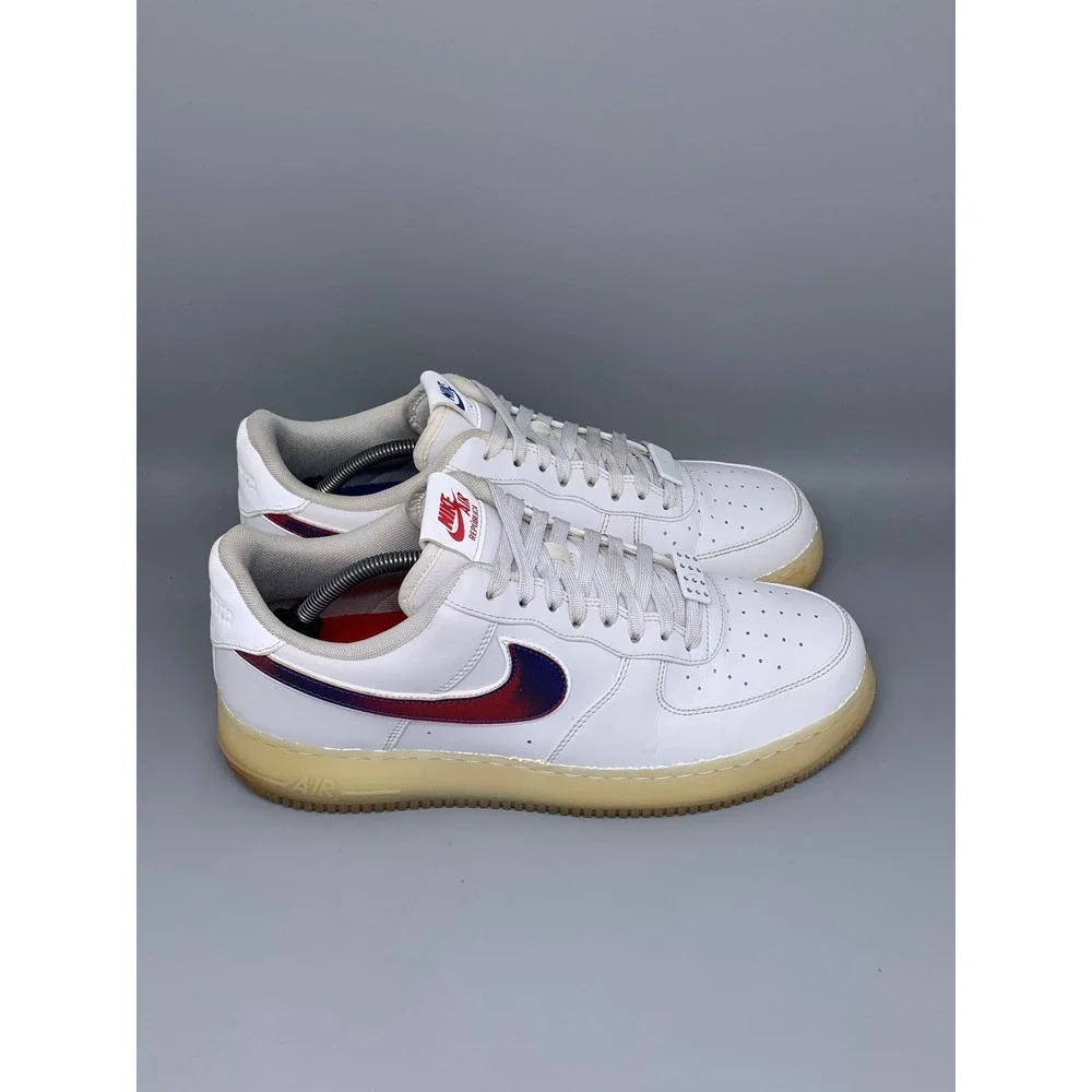 Nike Air Force 1 Low De Lo Mio White Red Blue Shoes BQ8448-100 Men's Sz 12